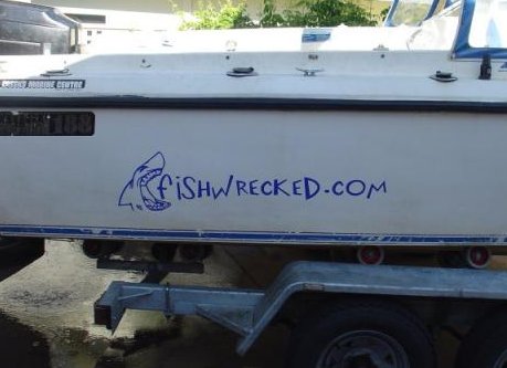Fishwrecked Blue Boat Sticker Fishwrecked Blue Boat Sticker
