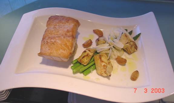 Snapper with Risotto, Asparagus and Artichokes